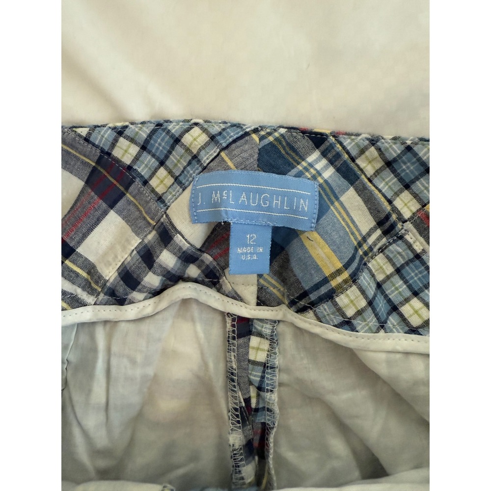 J Mclaughlin Patchwork Madras Plaid Pants Womens … - image 4